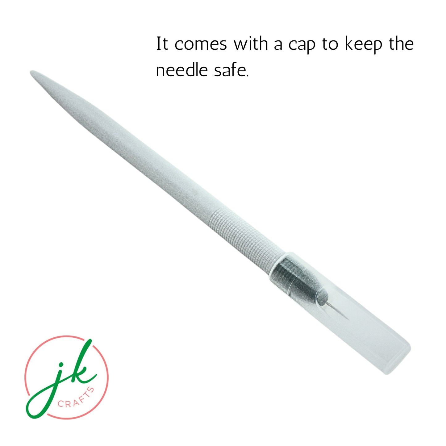 Pricking Tool Needle with a cap on a white background, featuring the JK Crafts logo.