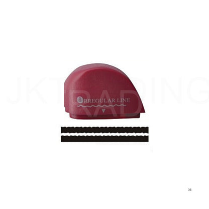 Maroon irregular pattern replacement blade cartridge for a rotary paper trimmer with a sample line preview.