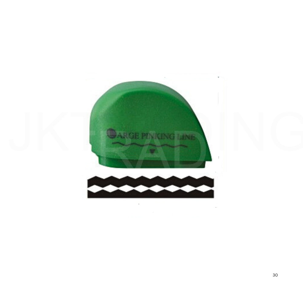 Bright green heavy-duty large pinking edge slider blade refill cartridge for scrapbooking paper trimmers.