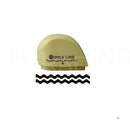 Cream-colored ripple fluid-wave replacement trimmer blade head used for wavy borders.