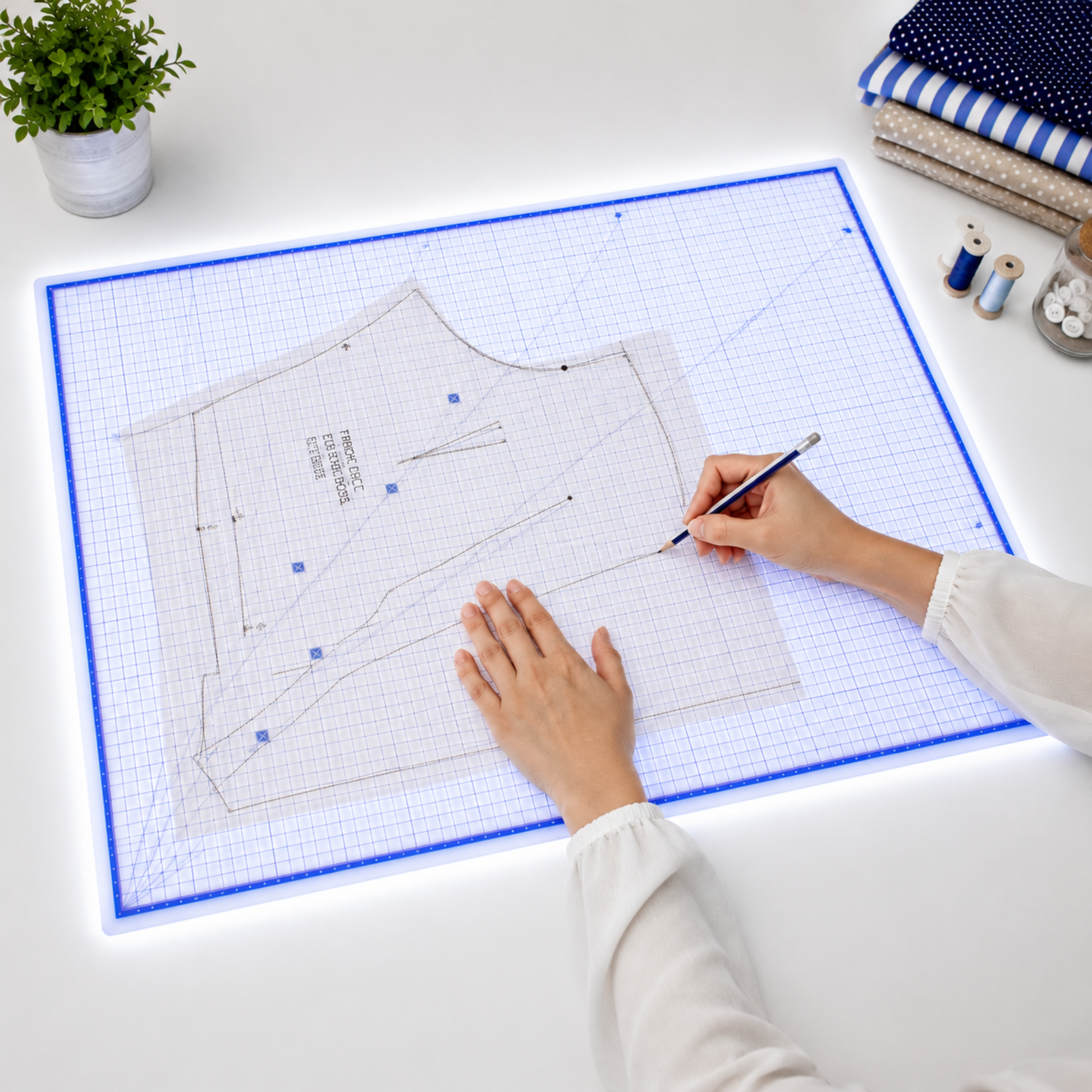 A1 translucent cutting mat with metric grid for sewing and quilting