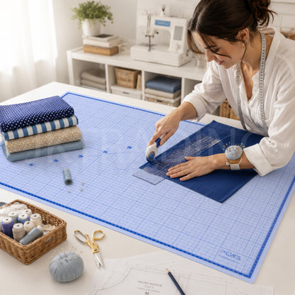 Sewing and craft workspace using A1 translucent cutting mat