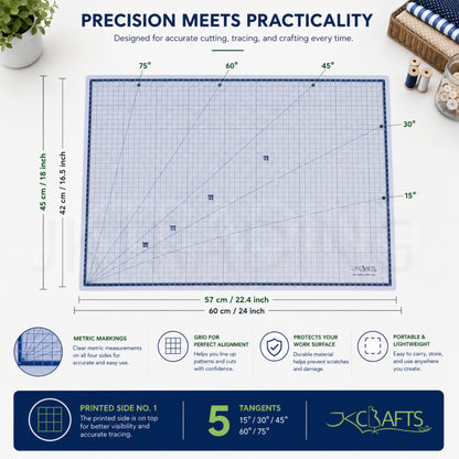 A2 translucent cutting mat with metric grid for crafting and sewing