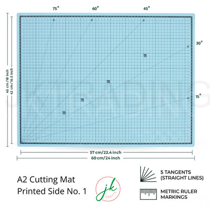 Product dimension layout for the medium A2 sky blue model variant measuring 60cm by 45cm with clean metric markings.