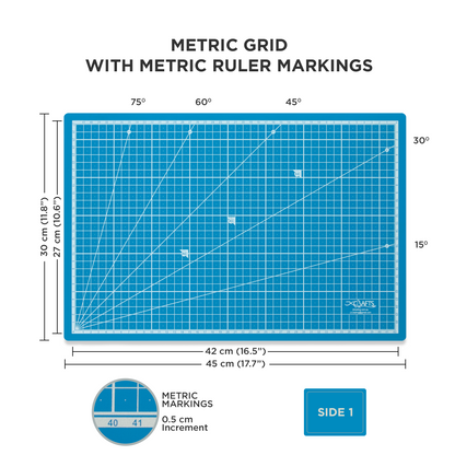 Metric grid with ruler markings on a white background