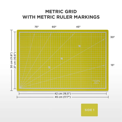 A3 Self Healing Cutting Mat Normal PVC Yellow Colour