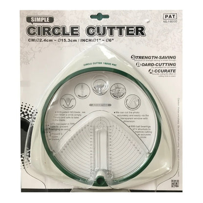 Circle cutter in packaging with text on a white background
