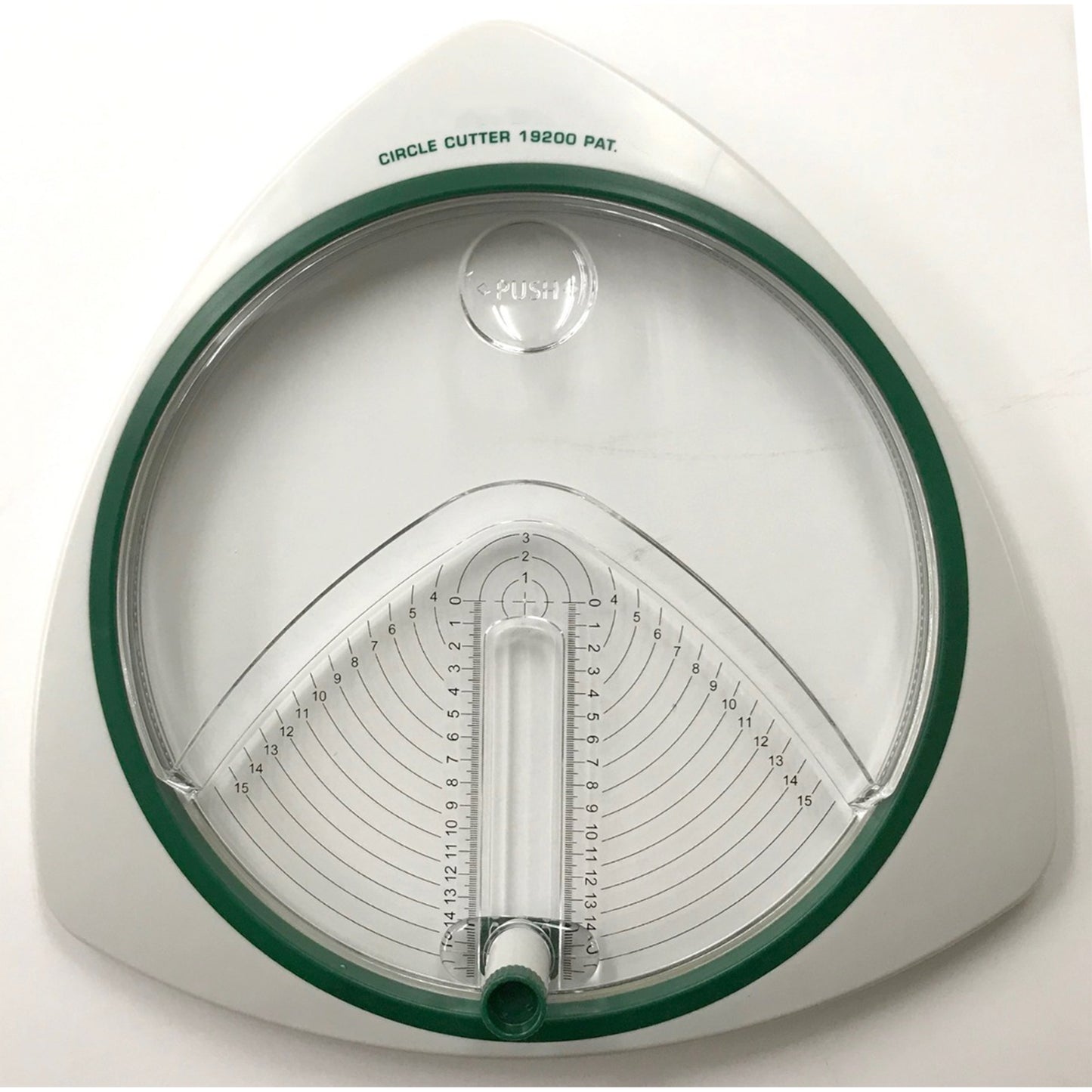 Adjustable Circle cutter tool with clear circular blade on a white background