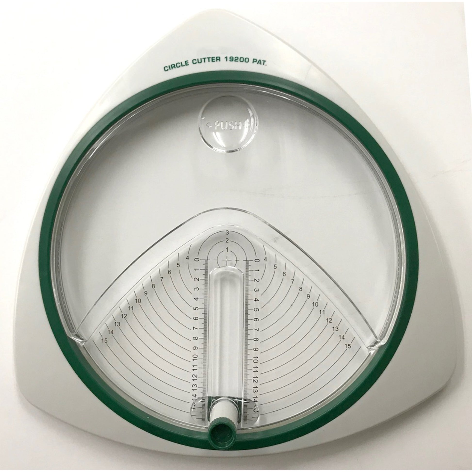 Adjustable Circle cutter tool with clear circular blade on a white background