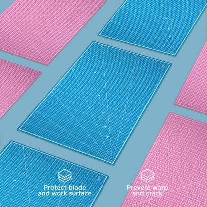 JKCrafts Self Healing Cutting Mat - A1 A2 A3 - 5-Ply Normal PVC - Craft Mat for Sewing, Quilting, Dressmaking, Leather, Paper Craft