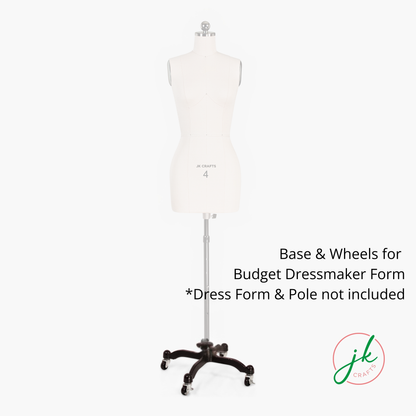 Heavy-Duty Cast Iron Rolling Base with Locking Wheels for Pro Dressmaker Form Budget Edition