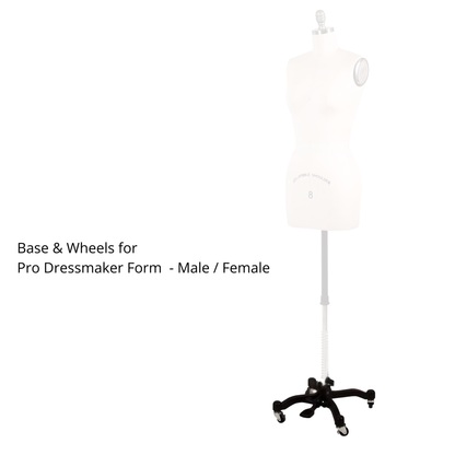 Heavy-Duty Cast Iron Rolling Base with Locking Wheels for Professional Dressmaker Form