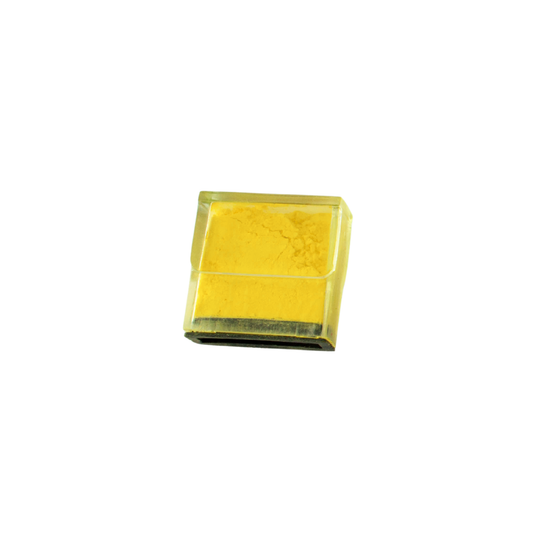 Yellow chalk writer refills on a white background