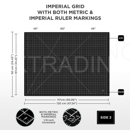 Grid cutting mat with imperial and metric ruler markings, featuring the brand 'JKCrafts'.