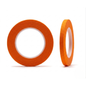 Two rolls of orange tape on a white background