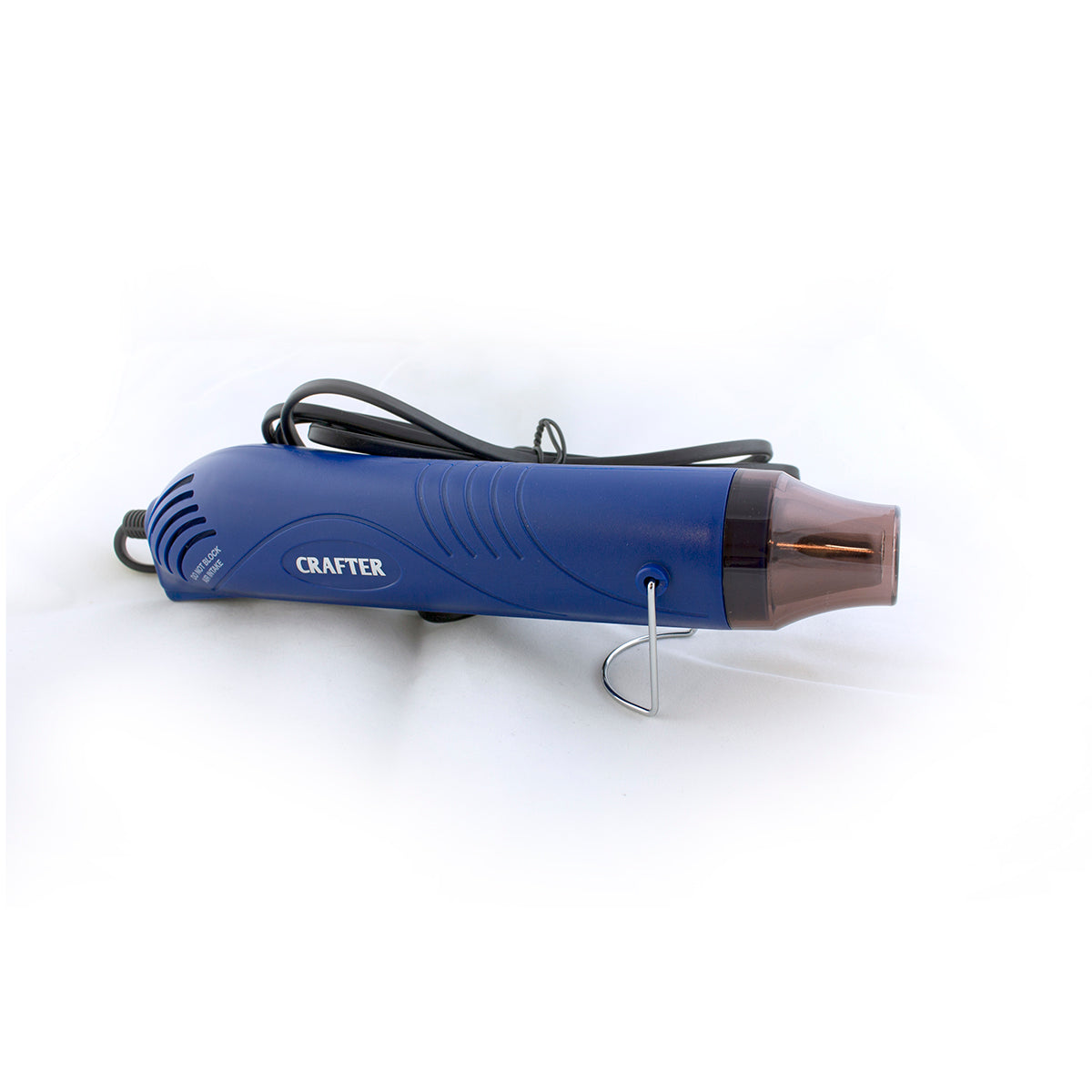 Blue embossing heat gun labeled 'Crafter' on a white background