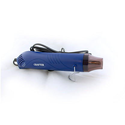 Blue embossing heat gun labeled 'Crafter' on a white background