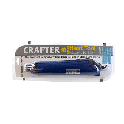 Crafter Heat Tool packaging with blue tool inside on a white background