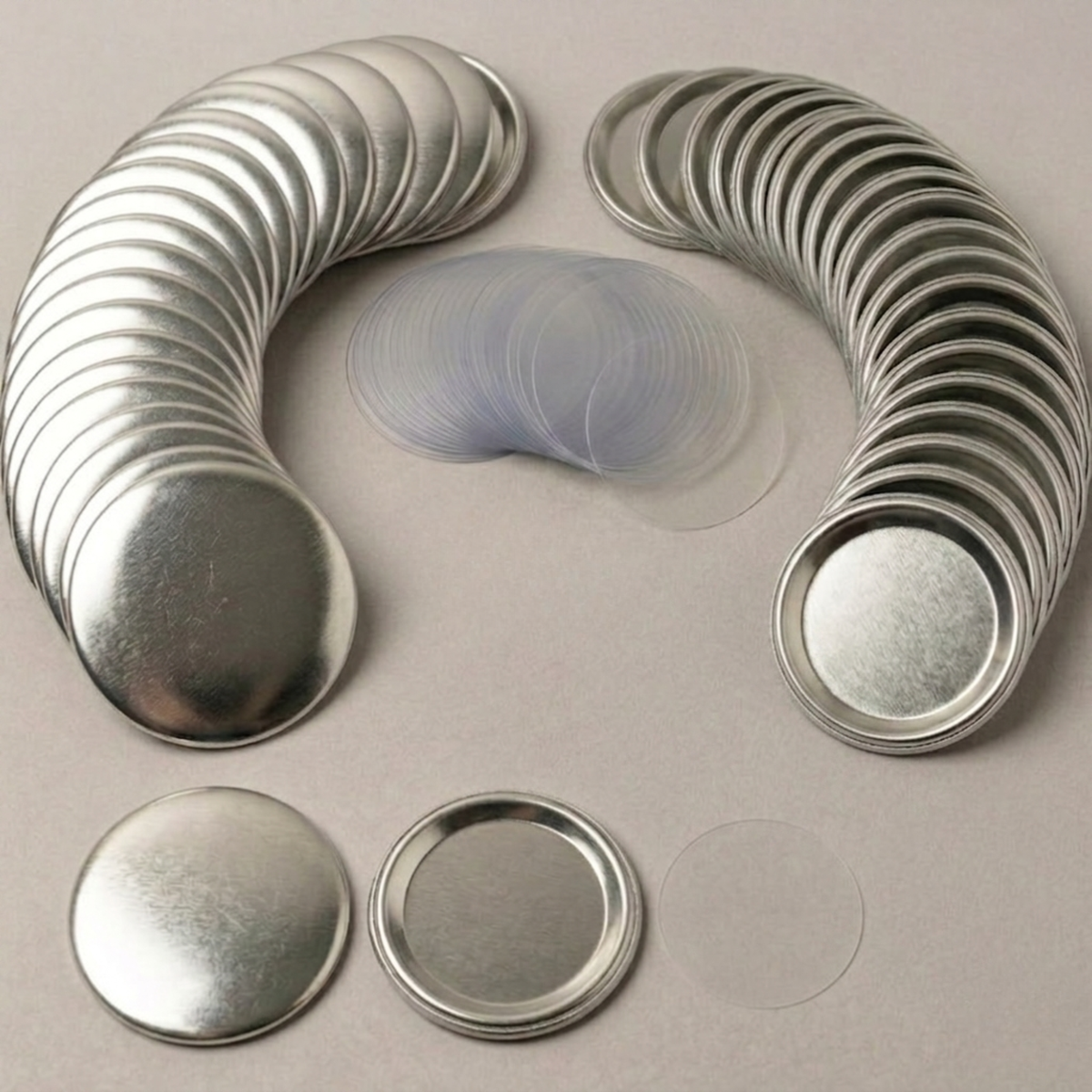 JKCrafts 25-75mm Metal Flat Back Blank Badges - 100-1100 Pcs | DIY Badge Maker Machine Supplies & Premium Tinplate Button Parts