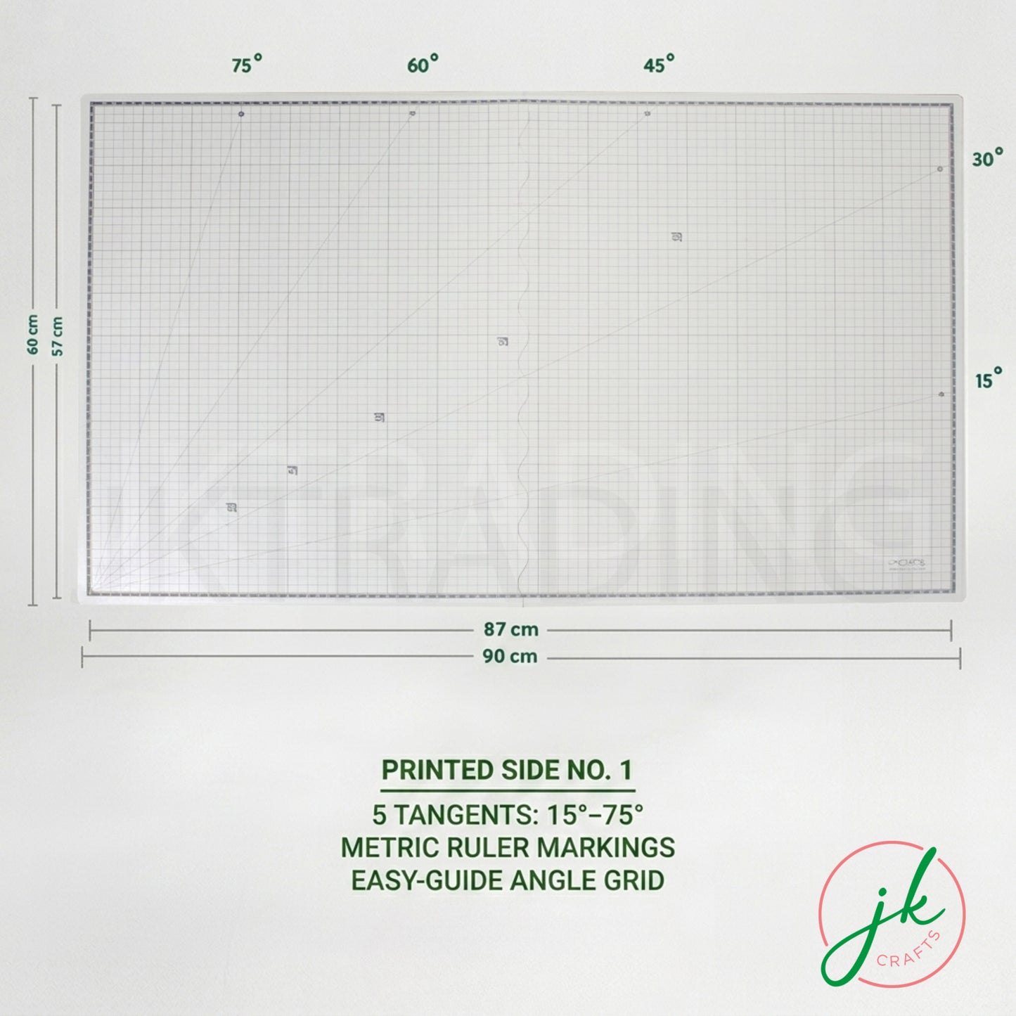 Large format unfolded A1 craft grid board displaying full structural length and width measuring guidelines.