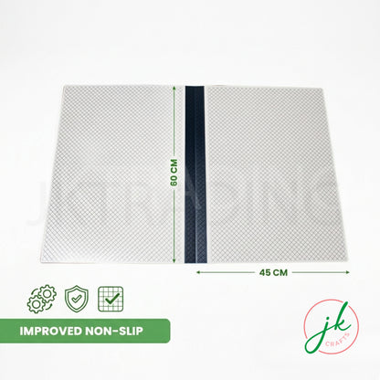 Semi-folded A1 rotary cutting mat showing the durable central hinge alignment gap strip.