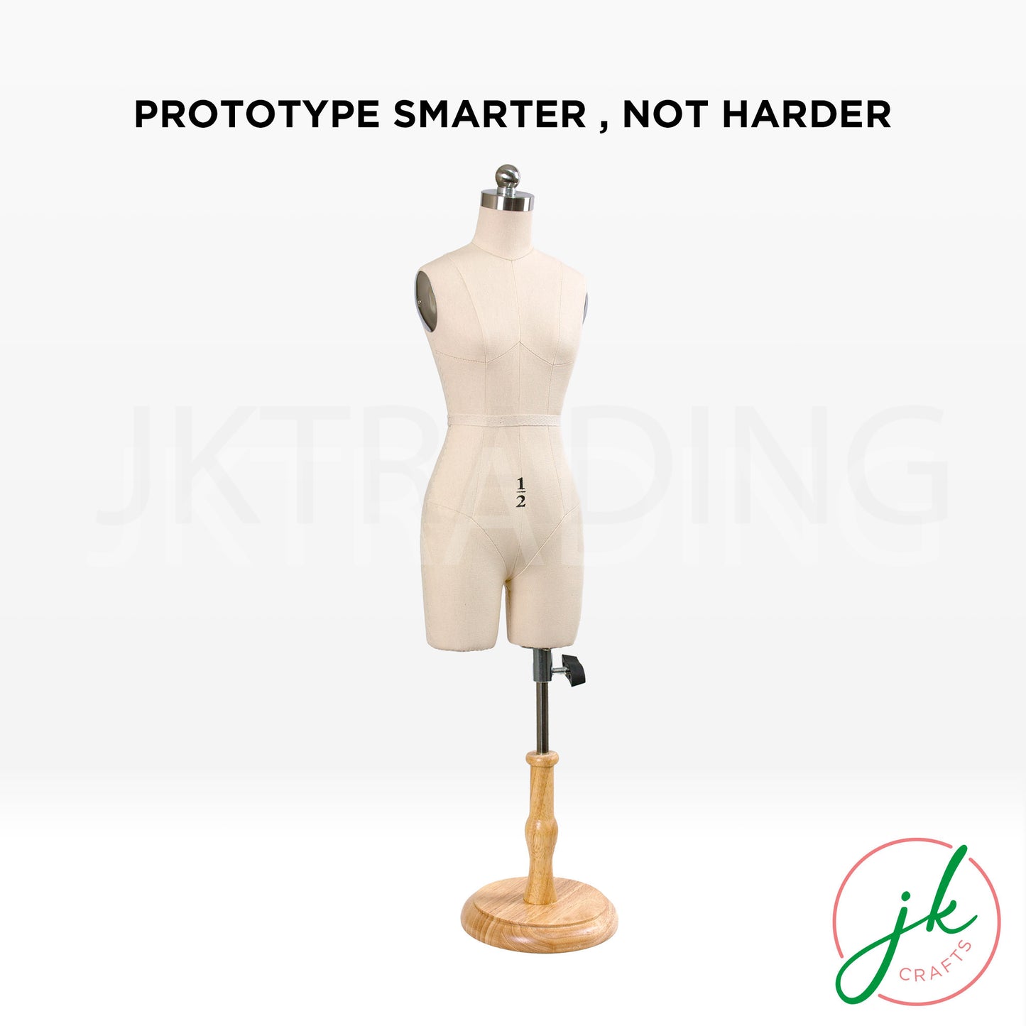 Side-angled and back profile views highlighting the realistic lower body anatomy of the mini female mannequin.