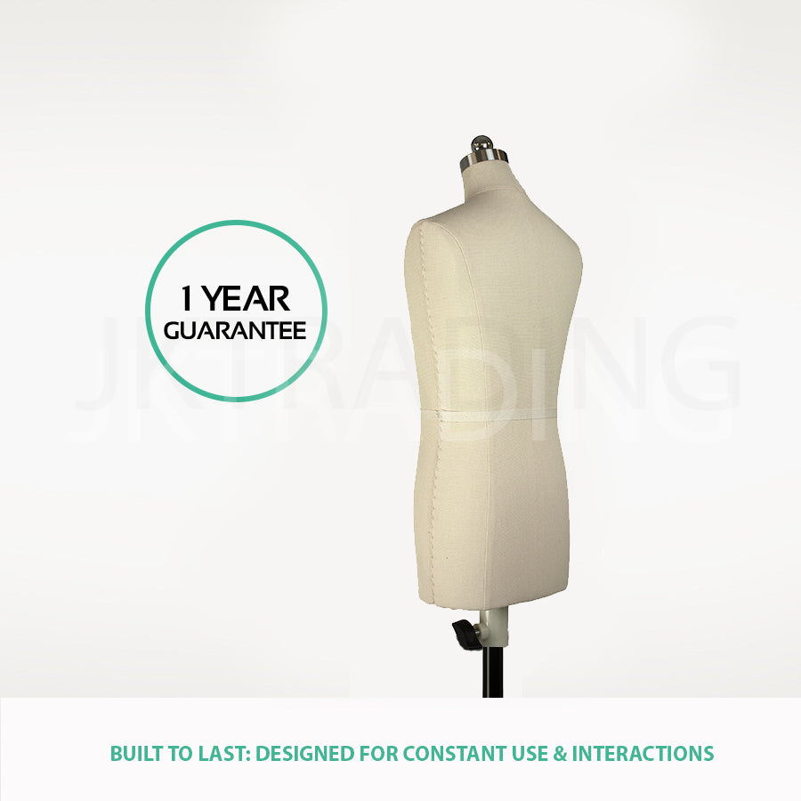 mini male draping dress form showcasing realistic body anatomy contours.