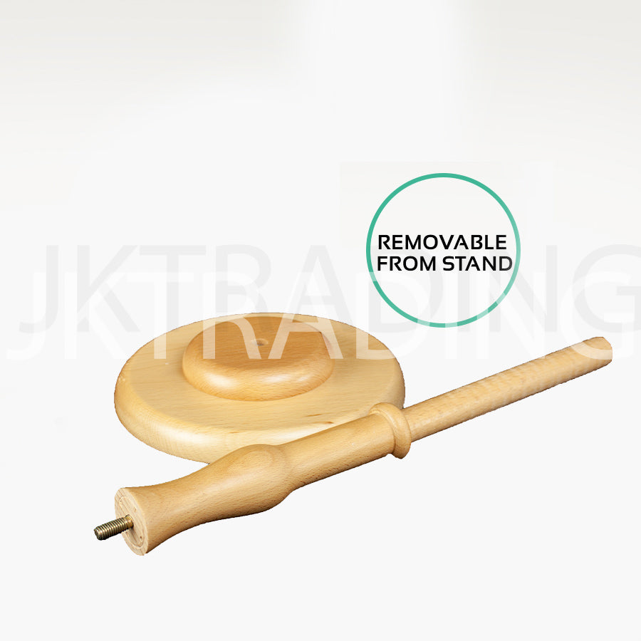 Wooden stand with a removable component on a white background