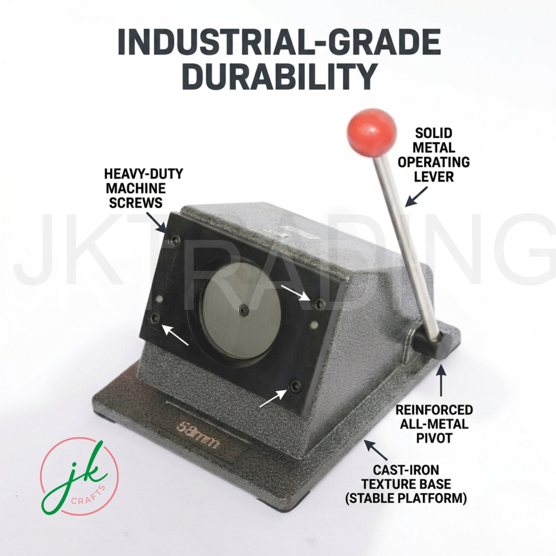 Comprehensive multi-size collection stack of heavy-duty industrial graphic punch paper cutters from JKCrafts.