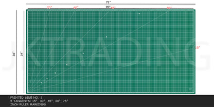 Green cutting mat with grid lines and measurements, featuring the brand 'Strading'.