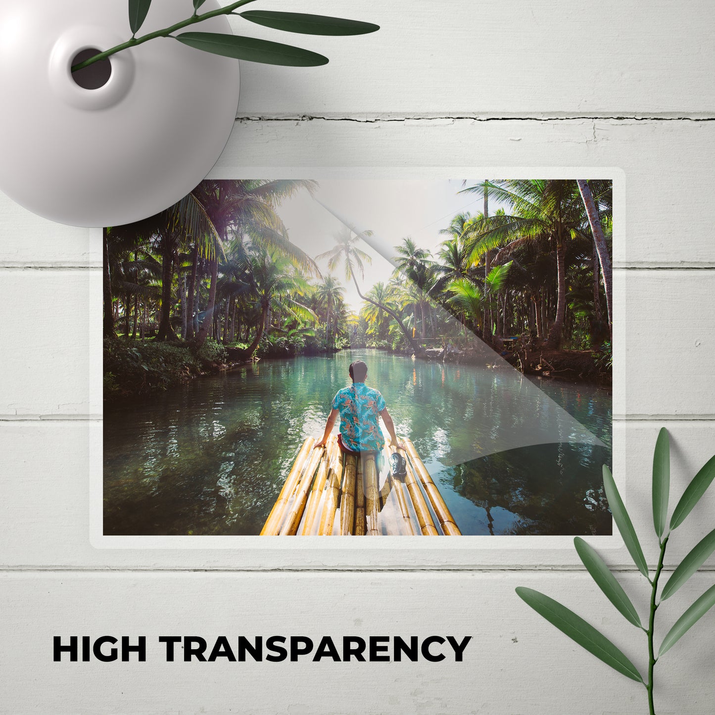Vibrant glossy landscape photograph showing the high transparency and color-enriching finish of the laminating film.