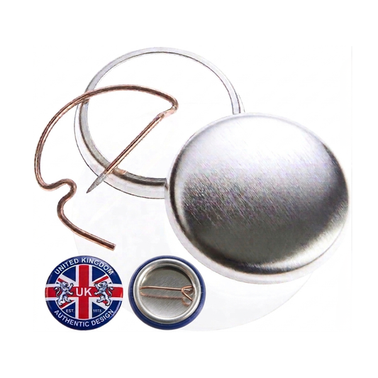 Secure locking spring pin button badge DIY parts kit with premium metal shell and heavy-duty spring wire.