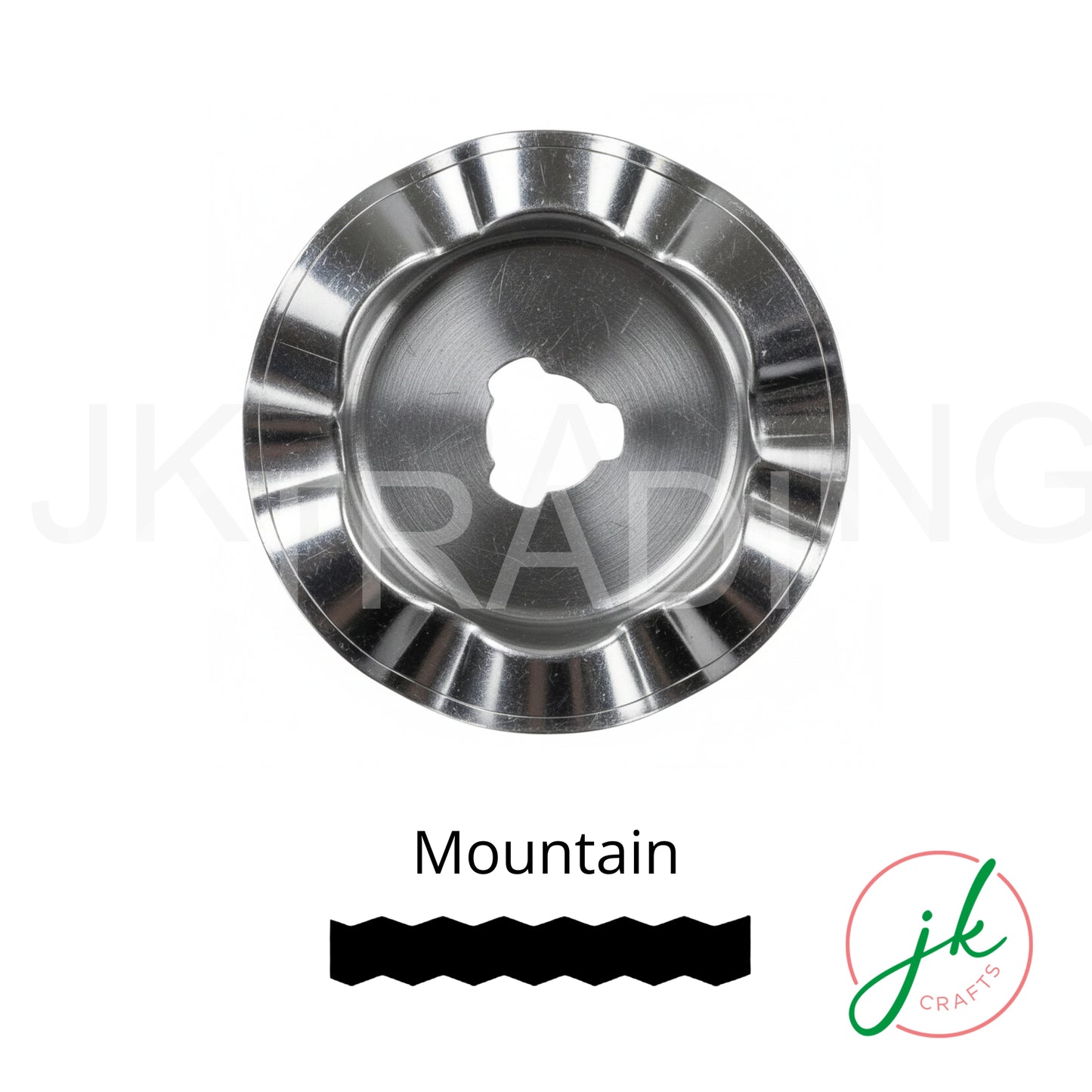 Mountain style decorative craft blade displaying sharp, stylized geometric triangular peak cuts.