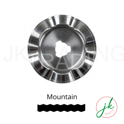 Mountain style decorative craft blade displaying sharp, stylized geometric triangular peak cuts.