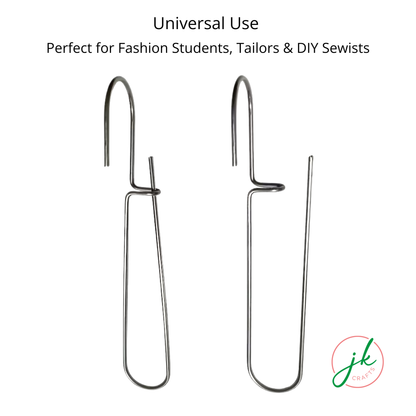 Front and side view comparison highlighting the space-saving slim profile of the metal clothing pattern hooks.