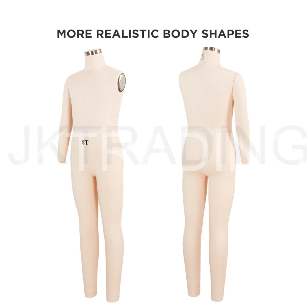 Two mannequins with realistic body shapes on a white background, branded JKCrafts