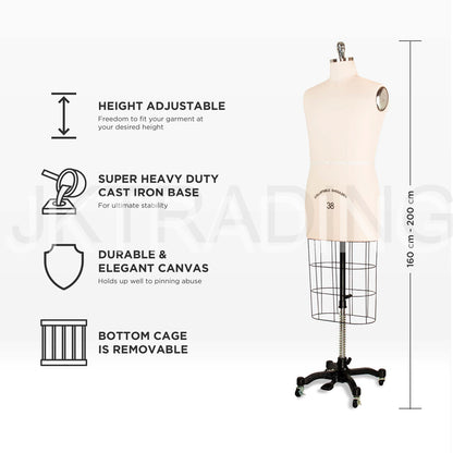Mannequin with features highlighted on a white background