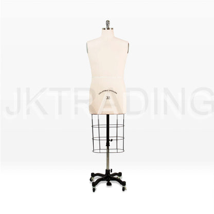Mannequin torso on a stand with 'JK Crafts' branding on a white background