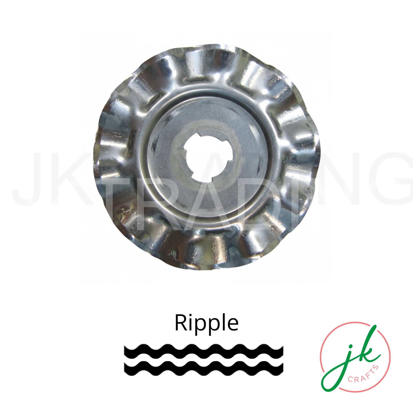 Ripple pattern circular craft knife wheel designed for smooth, gentle fluid-wave borders.