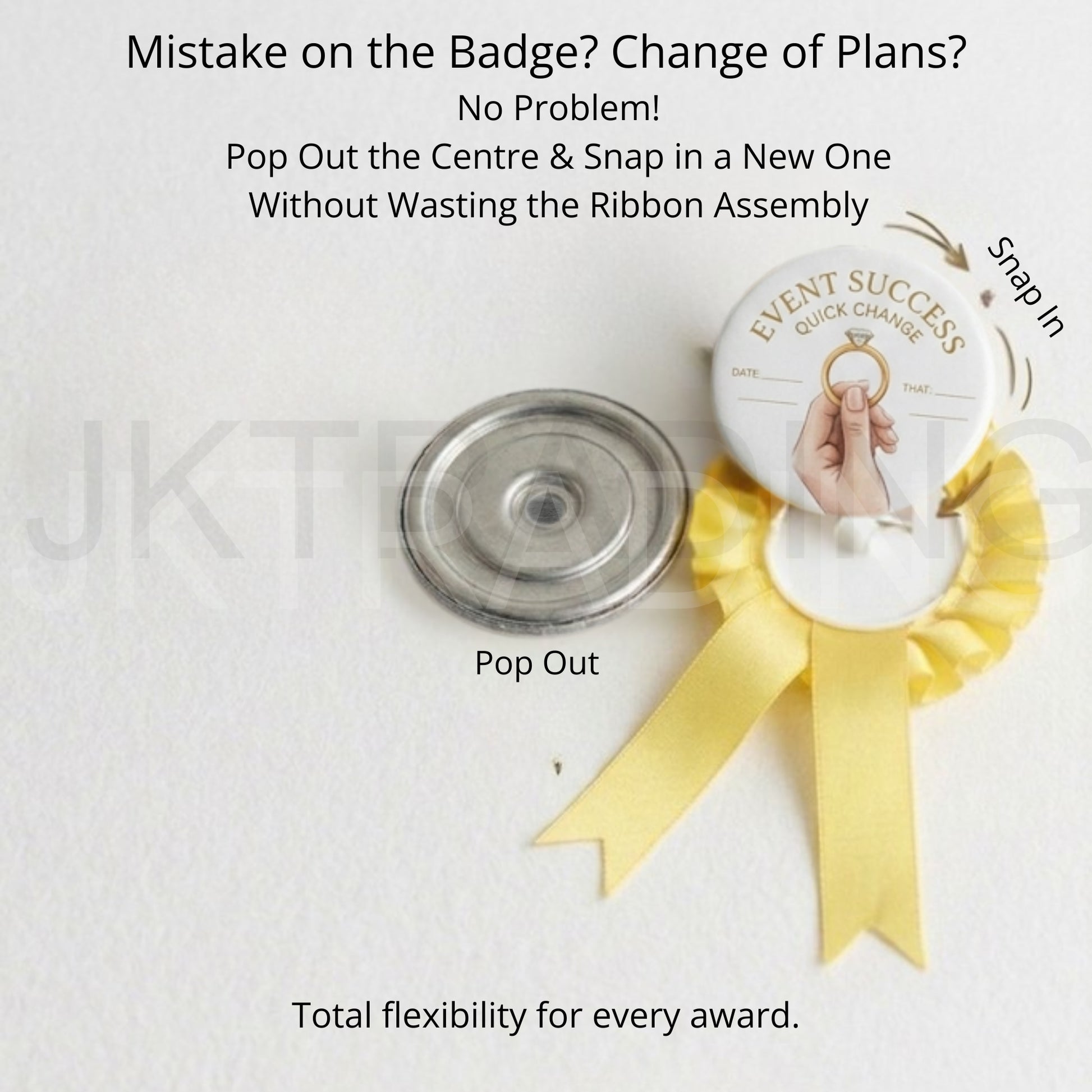 Award badge with yellow ribbon and text on a white background