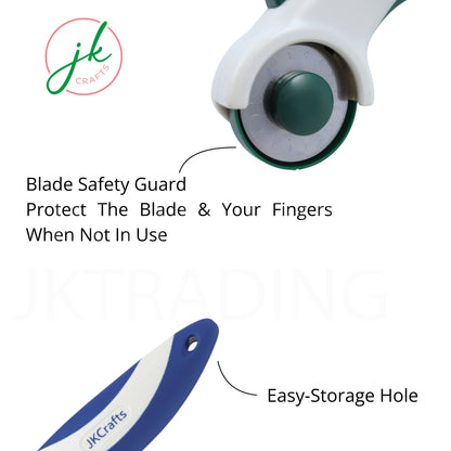 Close-up view highlighting the manual dual-action integrated blade safety guard slider and the integrated lanyard storage hole.