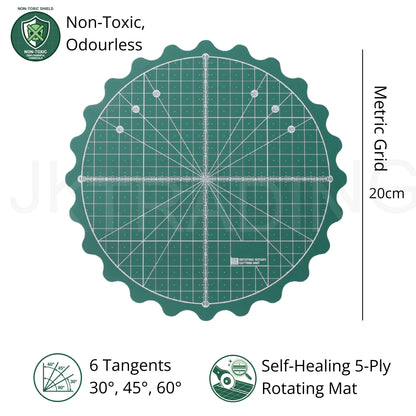 20cm Small Green Round Self-Healing Rotating Cutting Mat