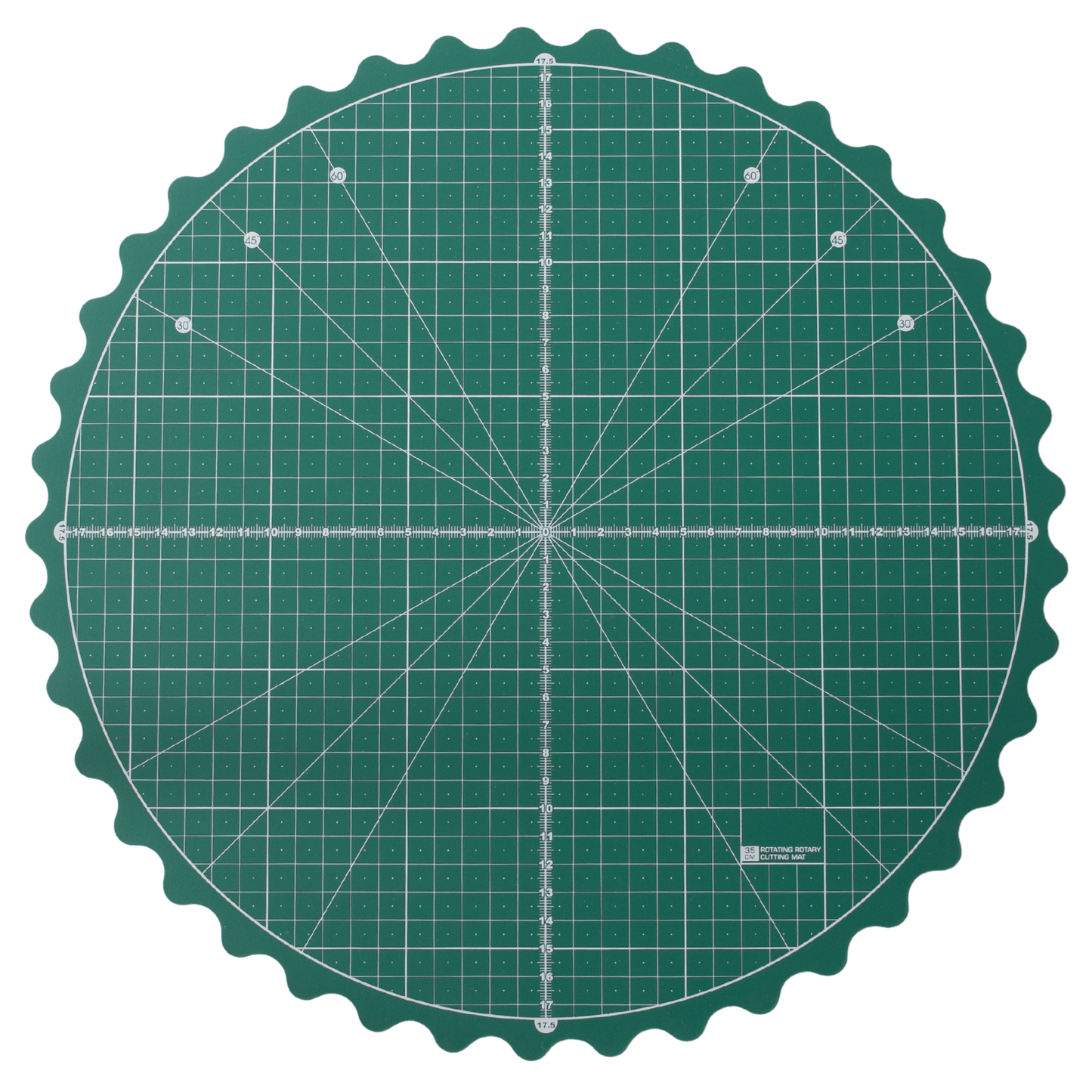 35cm Green Round Self-Healing Rotating Cutting Mat for Quilting