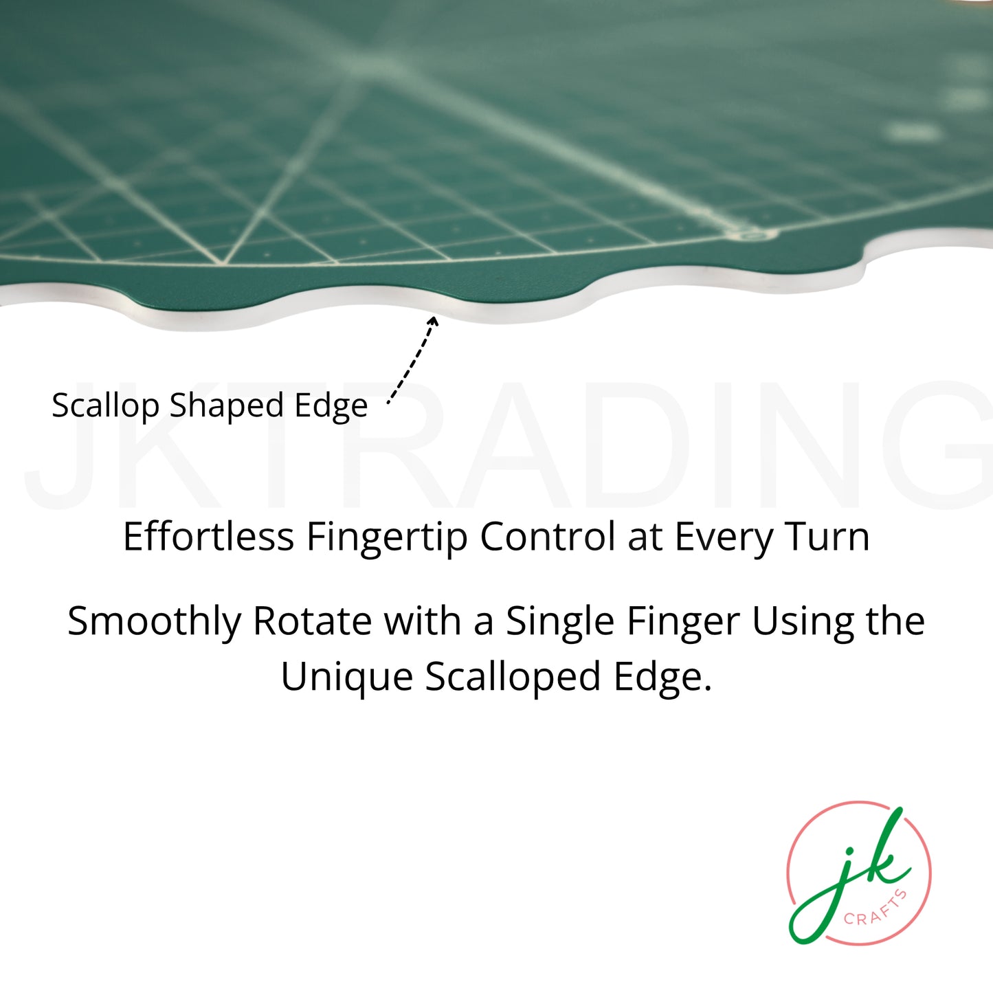Product Features Diagram for 35cm Round Rotating Cutting Mat