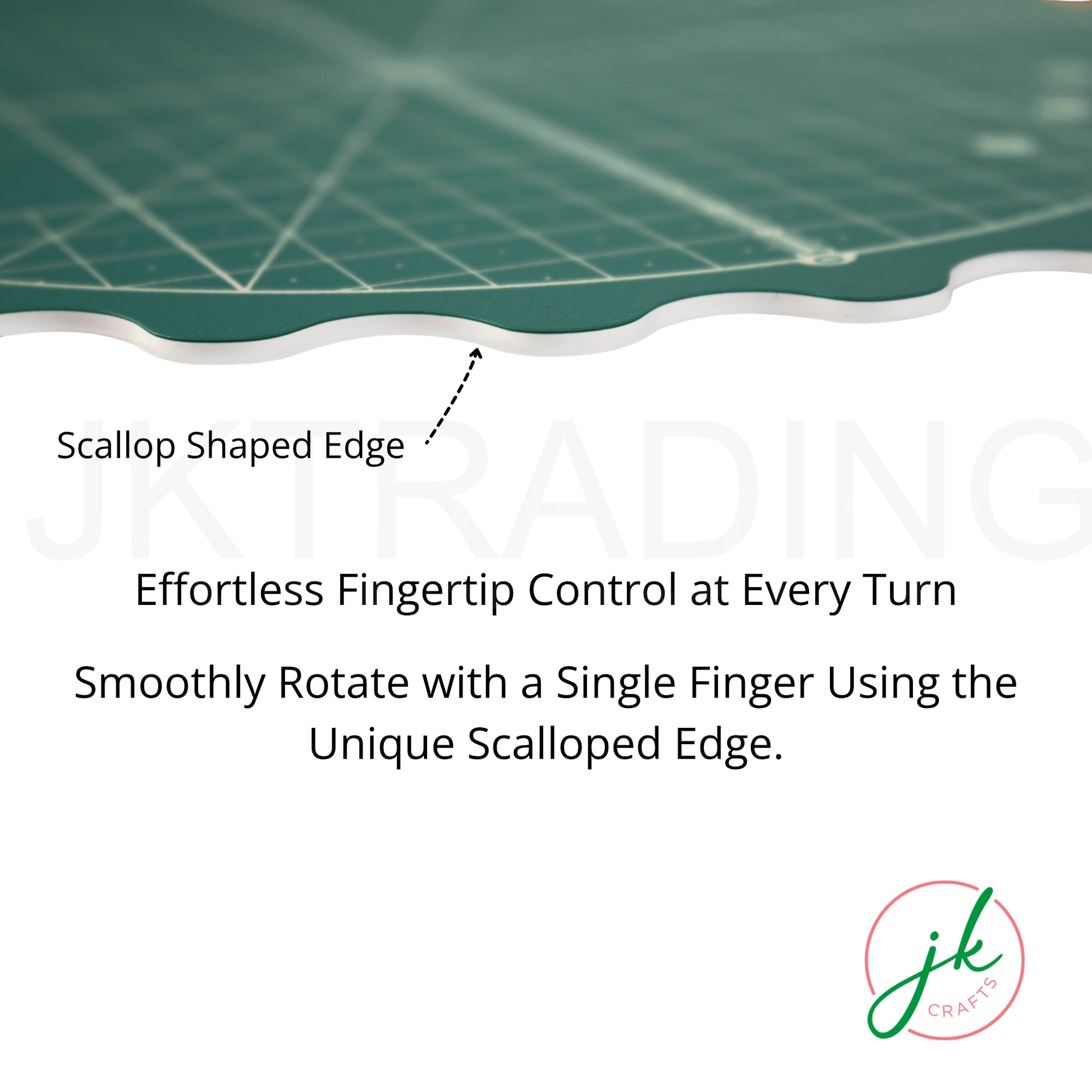 Product Features Diagram for 35cm Round Rotating Cutting Mat