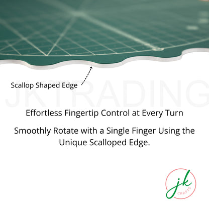 Product Features Diagram for 35cm Round Rotating Cutting Mat