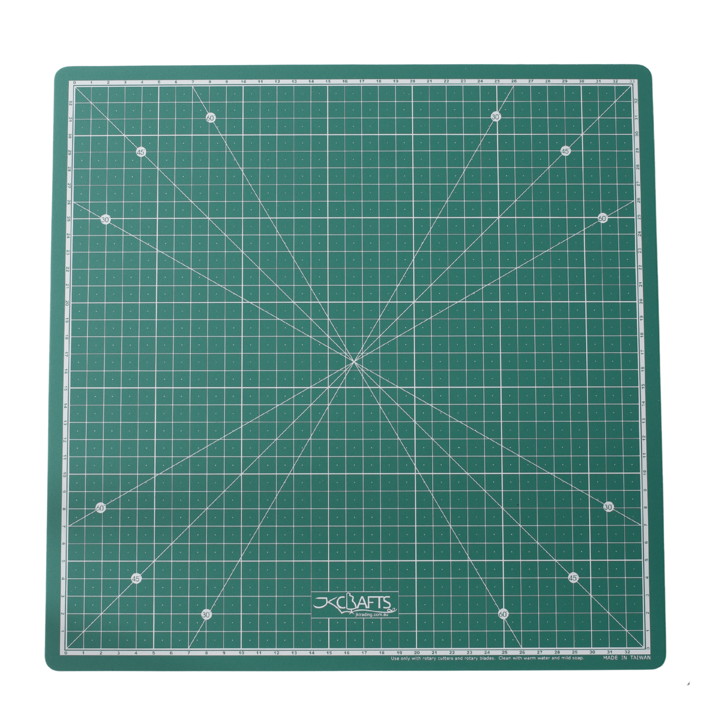 35cm Green Square Self-Healing Rotating Cutting Mat Top View