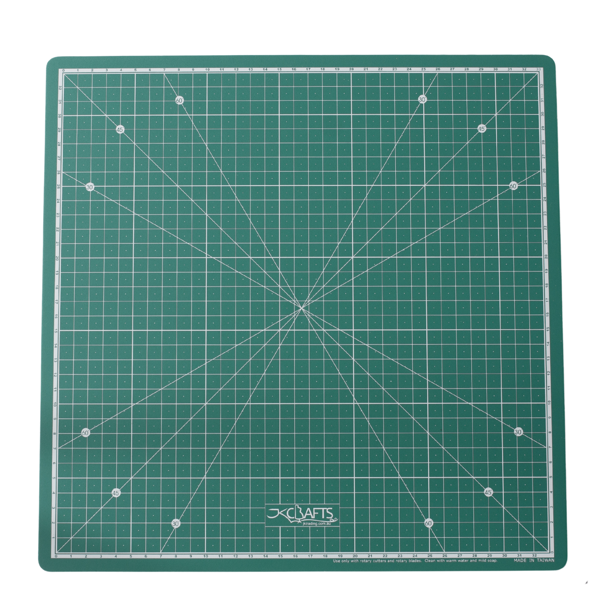 35cm Green Square Self-Healing Rotating Cutting Mat Top View