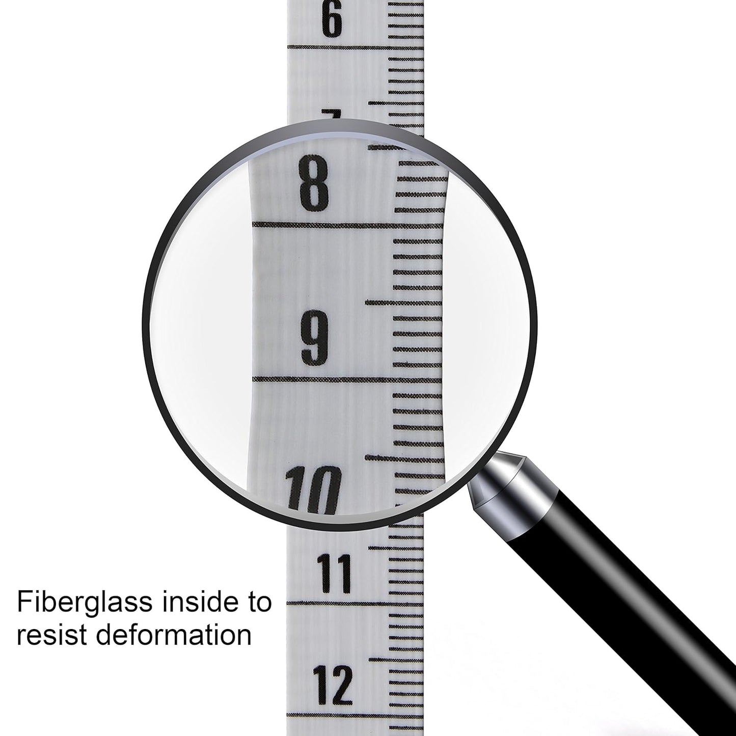 Close-up of a ruler with a magnifying glass highlighting measurements, branded 'JKT Trading'.