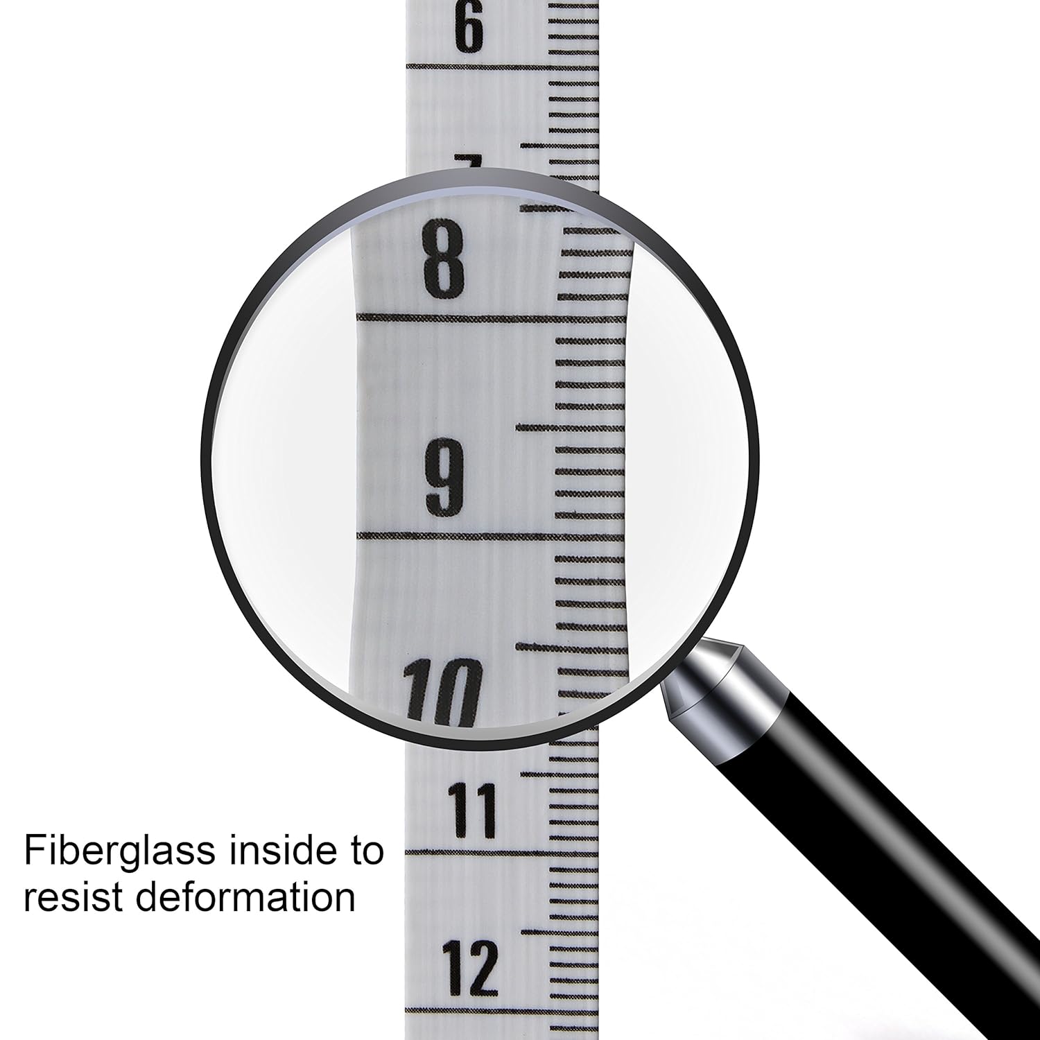 Close-up of a ruler with a magnifying glass highlighting measurements, branded 'JKT Trading'.